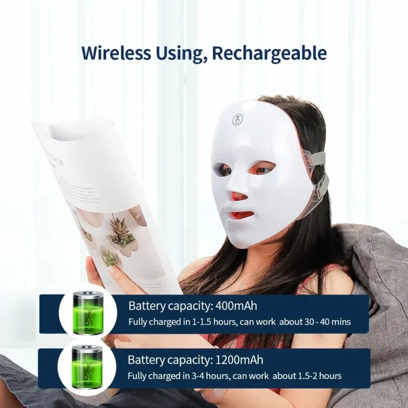 Foreverlily 7 Colors Light LED Facial Skin Care Mask Neck Skin Rejuvenation Treatment Beauty Anti Acne Therapy Whitening - Image 4