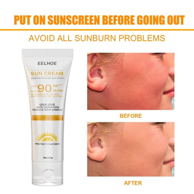 EELHOE Sunscreen Spf 90 Whitening Sun Cream for Face Body Oil-control Bleaching Face Moisturizer Sunblock Skin Protective Cream - Image 6