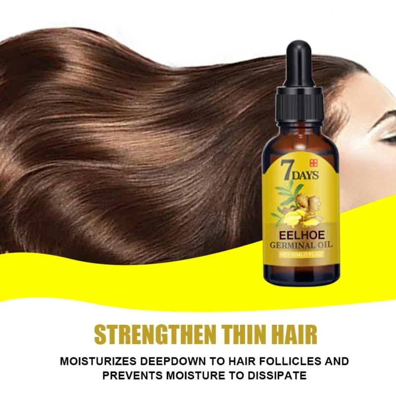 EELHOE Ginger Hair Growth Oil Natural Essentail Anti-Hair Loss Treatment Hair Hydrating Growth Nutrient Solution Care Products - Image 5