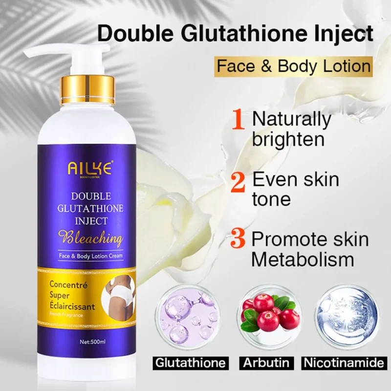 AILKE Double Glutathione Whitening Skin Care, Lightening, Remove Dark Spots, Skin Radiant, Moisturizing, Hydrating, Smooth - Image 2